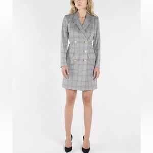 Plaid Blazer Light Jacket Dress